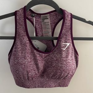 Gymshark Vital Seamless Padded Sports Bra Purple Marl Small NEW with tags